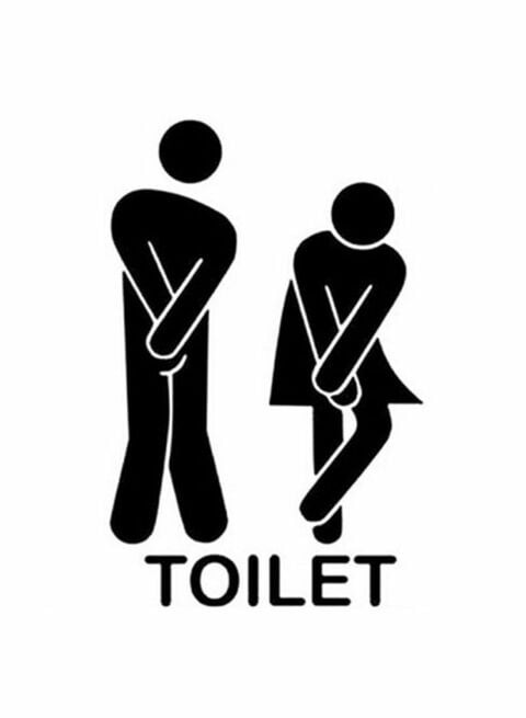 Voberry Removable Man Woman Washroom Toilet Wall Sticker Black 12X11X6cm