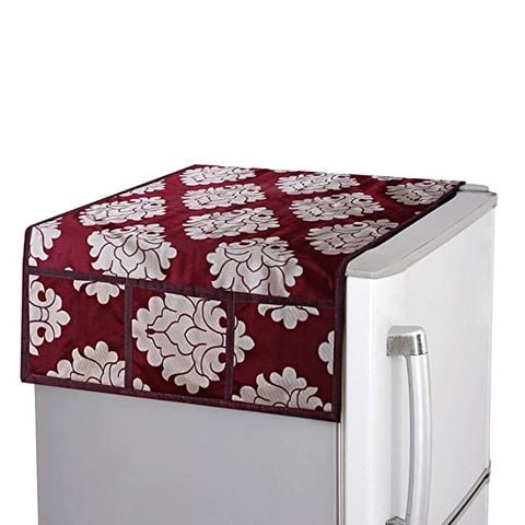 Kuber Industries Polyester Fridge Top Cover - 38&quot; x 22&quot;, Single Piece, Maroon