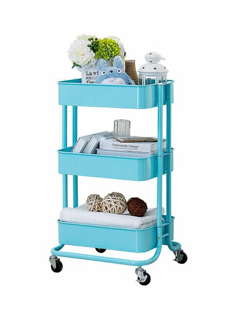 3-Tier Rolling Storage Utility Cart Blue