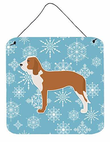 Caroline&#39;s Treasures Bb3491Ds66 Winter Snowflake Spanish Hound Wall Or Door Hanging Prints, 6X6, Multicolor