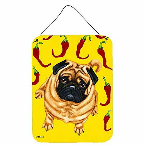 Caroline&#39;s Treasures Amb1412Ds1216 Pick A Pepper Pug Wall Or Door Hanging Prints, 12X16, Multicolor