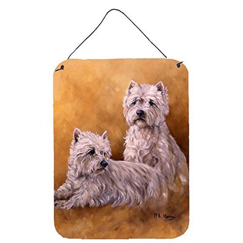 Caroline&#39;s Treasures Hmhe0201Ds1216 Westies By Michael Herring Wall Or Door Hanging Prints, 12X16, Multicolor