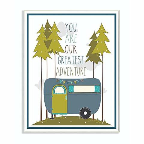 The Kids Room By Stupell You Are Our Greatest Adventure Art Wall Plaque, Blue/Green, 11 X 0.5 X 15, Proudly Made In Usa