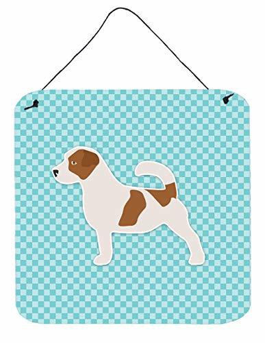 Caroline&#39;s Treasures Bb3707Ds66 Jack Russell Terrier Checkerboard Blue Wall Or Door Hanging Prints, 6X6, Multicolor