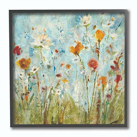 Stupell Industries Abstract Summer Wildflowers Black Framed Art, 12 X 12, Design By Artist Third And Wall