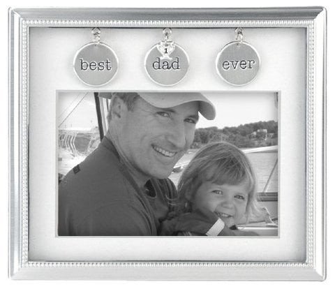 Malden International Designs Charming Metals Dad Metal Charms Picture Frame, 4X6, Silver