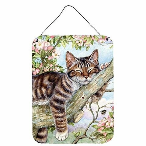 Caroline&#39;s Treasures Cdco0241Ds1216 Sleepy Cat By Debbie Cook Wall Or Door Hanging Prints, 12X16, Multicolor