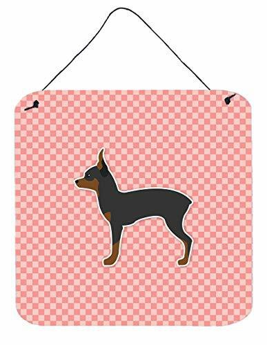 Caroline&#39;s Treasures Bb3587Ds66 Toy Fox Terrier Checkerboard Pink Wall Or Door Hanging Prints, 6X6, Multicolor