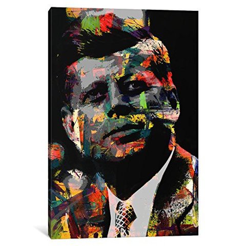 Icanvasart 1-Piece Jfk Impressions #2 Canvas Print By Kitsch Opus, 18 By 12&quot;/0.75&quot; Deep