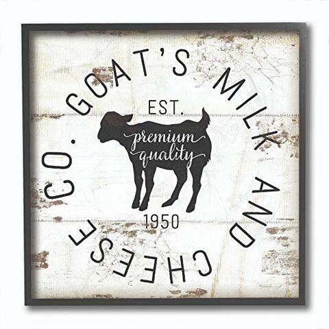 Stupell Industries Goat Milk And Cheese Co Vintage Sign Black Framed Wall Art, 12 X 12, Design By Artist Jennifer Pugh