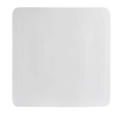 Cac China Sf-Sq9 Sunrise Square 9-Inch New Bone White Porcelain Flat Square Plate, Box Of 24