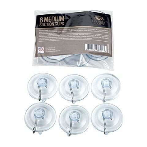 Holiday Joy - World&#39;s Strongest All Purpose 1 3/4 Inch Suction Cups With Hooks - Made In Usa (6 Medium)