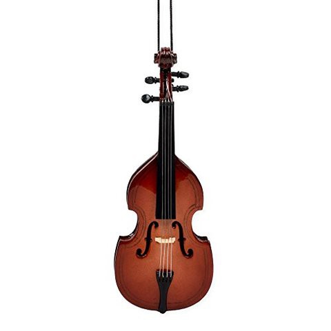 Broadway Gifts Upright Bass Tree Ornament,Brown,2 X 5