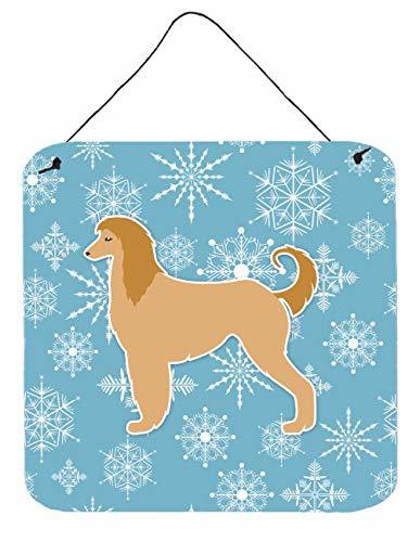 Caroline&#39;s Treasures Bb3506Ds66 Winter Snowflake Afghan Hound Wall Or Door Hanging Prints, 6X6, Multicolor