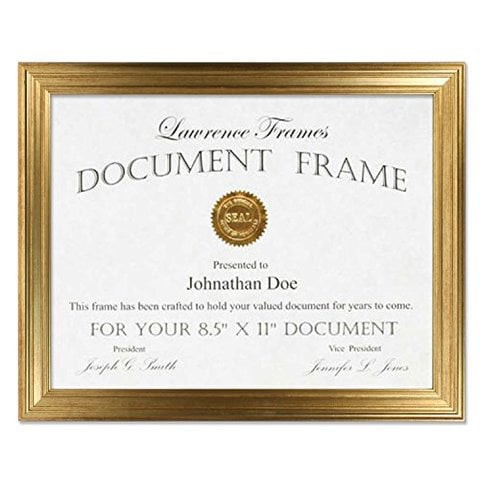 Lawrence Frames 8.5X11 Sutter Burnished Gold Picture Frame