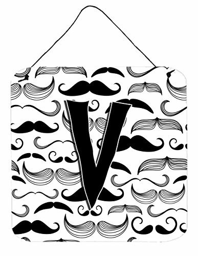 Caroline&#39;s Treasures Cj2009-Vds66 Letter V Moustache Initial Wall Or Door Hanging Prints, 6X6, Multicolor