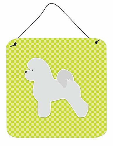 Caroline&#39;s Treasures Bb3845Ds66 Bichon Frise Checkerboard Green Wall Or Door Hanging Prints, 6X6, Multicolor