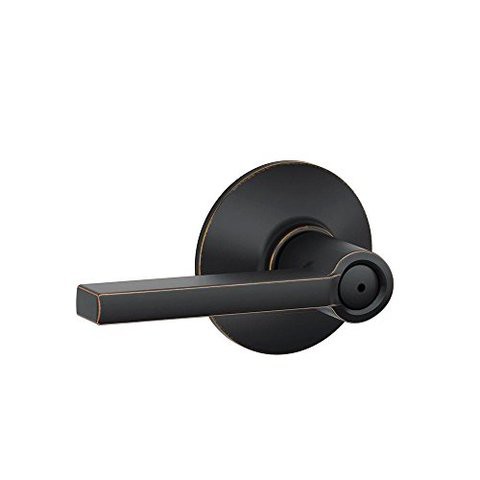 Schlage F40 Lat 716 Latitude Privacy Lever, Aged Bronze