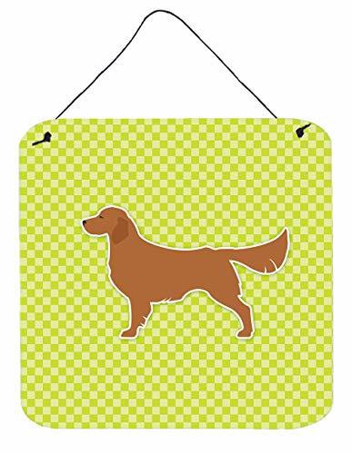 Caroline&#39;s Treasures Bb3804Ds66 Golden Retriever Checkerboard Green Wall Or Door Hanging Prints, 6X6, Multicolor