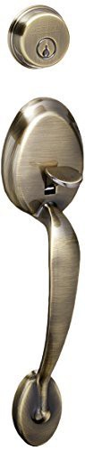 Schlage F92-Ply Plymouth Dummy Exterior Handleset From The F-Series, Antique Brass