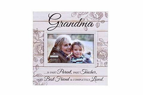 Malden International Designs Sun Washed Words Grandma Cream Distressed Picture Frame, 4X6, Cream