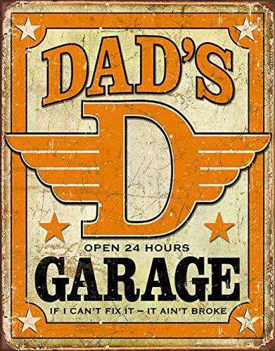 Desperate Enterprises Dad&#39;s Garage Tin Sign, 12.5&quot; W X 16&quot; H