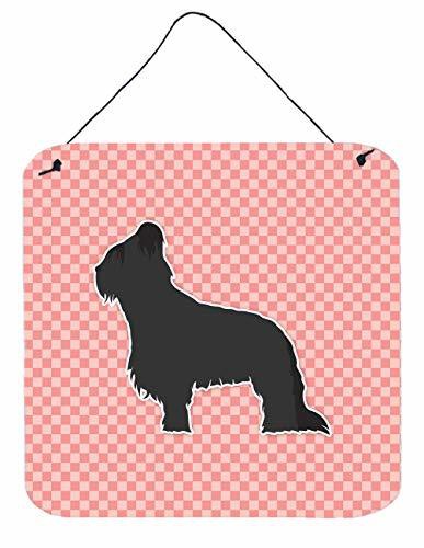 Caroline&#39;s Treasures Bb3626Ds66 Briard Checkerboard Pink Wall Or Door Hanging Prints, 6X6, Multicolor