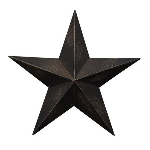 Cwi Gifts 6-Piece Barn Star Wall D Cor Set, 3.5-Inch, Antique Black