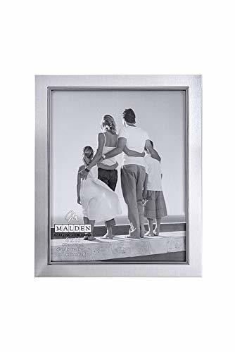 Malden International Designs Uptown Matte Silver With Silver Fashion Metal Frame, 8X10, Silver