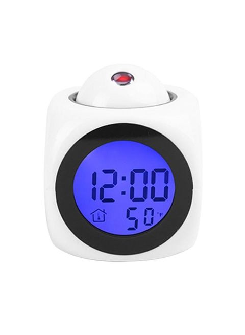 Generic Lcd Projection Voice Talking Digital Alarm Clock White 80X80X100cm