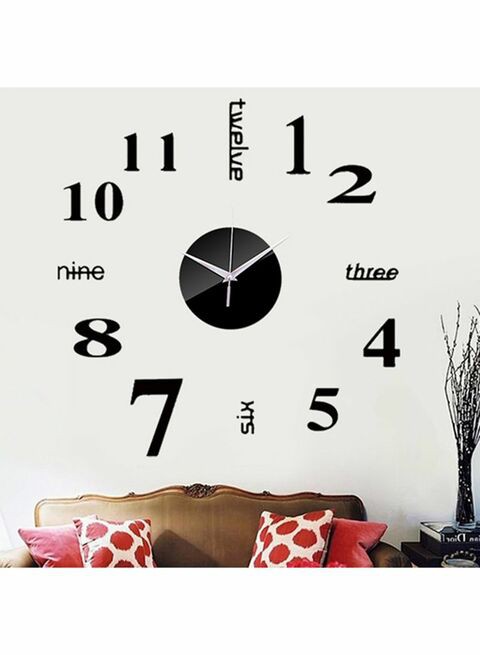 Generic Diy Personalized Stereo Digital Acrylic Wall Clock Black