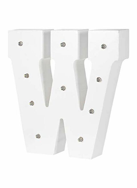 East Lady Letter W Shaped Decorative LED Light White 16 x 16cm