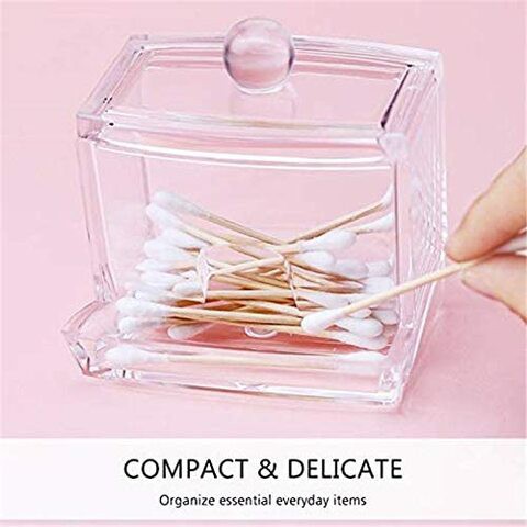 Generic Acrylic Cottonswab Storage Dispenser Luxspire Clear Cotton Ball Swab Holder Cotton Bud Storage Box