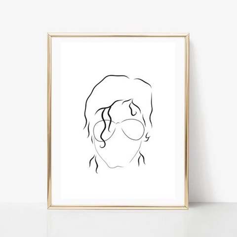 Boomah Accessories Michael Jackson Line Art In Golden Frame