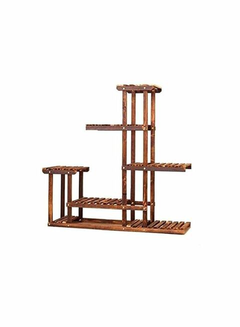 East Lady 5-Tier Flower Pots Display Stand Coffee 95x95x25cm