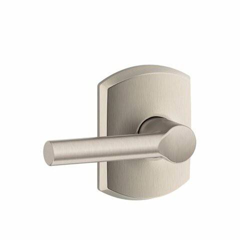 Schlage F10 Brw 619 Grw F10 Brw 619 Grw Greenwich Collection Broadway Hall And Closet Passage Lever, Satin Nickel