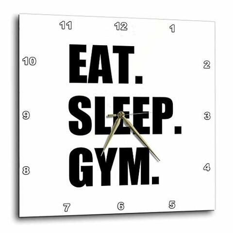 3Drose Dpp_180409_1 Eat Sleep Gym Text Gift For Exercise And Keep Fit Fitness Enthusiast Wall Clock, 10 By 10-Inch