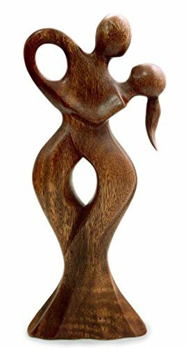 Novica Dancing Couple Wood Sculpture