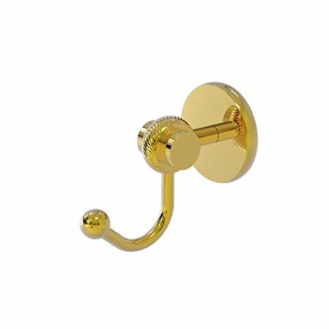 Allied Brass 7220T-Pb Satellite Orbit Two Collection Twisted Accents Robe Hook, Polished Brass