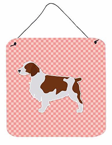 Caroline&#39;s Treasures Bb3600Ds66 Welsh Springer Spaniel Checkerboard Pink Wall Or Door Hanging Prints, 6X6, Multicolor