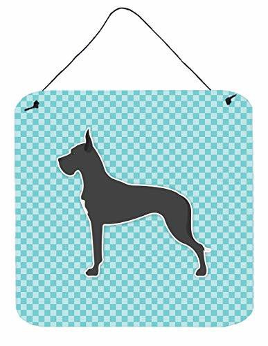 Caroline&#39;s Treasures Bb3775Ds66 Great Dane Checkerboard Blue Wall Or Door Hanging Prints, 6X6, Multicolor