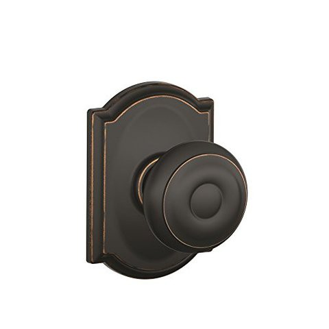 Schlage Lock Company Schlage F10 Geo 716 Cam Camelot Collection Georgian Passage Knob, Aged Bronze