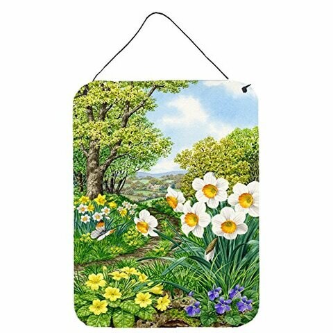 Caroline&#39;s Treasures Asad778Ds1216 Spring Flowers By Sarah Adams Wall Or Door Hanging Prints, 12X16, Multicolor