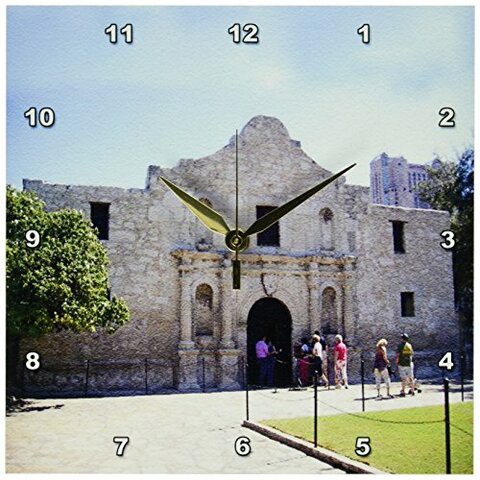 3Drose Dpp_184386_1 Alamo Missionin San Antonio, Texas, Textured Photo Wall Clock, 10 By 10-Inch