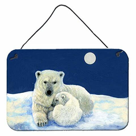 Caroline&#39;s Treasures Bdba0429Ds812 Polar Bears Moonlight Snuggle Wall Or Door Hanging Prints, 8X12, Multicolor