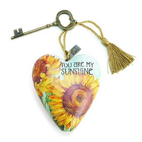 Demdaco You Are My Sunshine Sunflower Yellow 4 X 3 Inch Heart Shaped Resin Keepsake Decoration