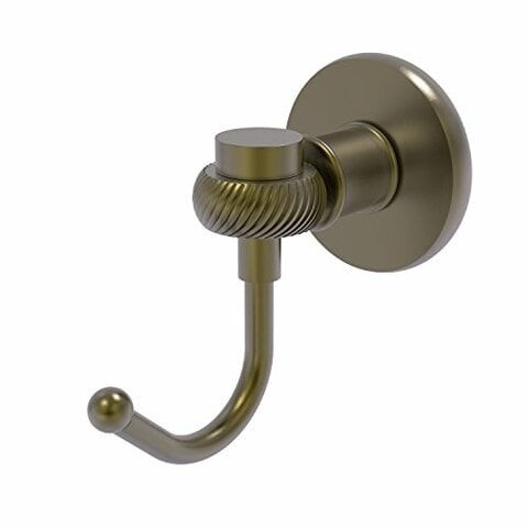 Allied Brass 2020T-Abr Continental Collection Twist Accents Robe Hook, Antique Brass