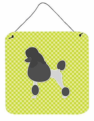 Caroline&#39;s Treasures Bb3839Ds66 Poodle Checkerboard Green Wall Or Door Hanging Prints, 6X6, Multicolor