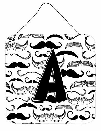 Caroline&#39;s Treasures Cj2009-Ads66 Letter A Moustache Initial Wall Or Door Hanging Prints, 6X6, Multicolor