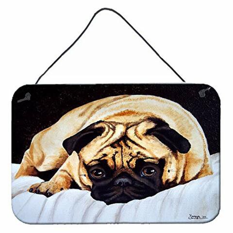 Caroline&#39;s Treasures Amb1194Ds812 Fred The Pug Wall Or Door Hanging Prints, 8X12, Multicolor